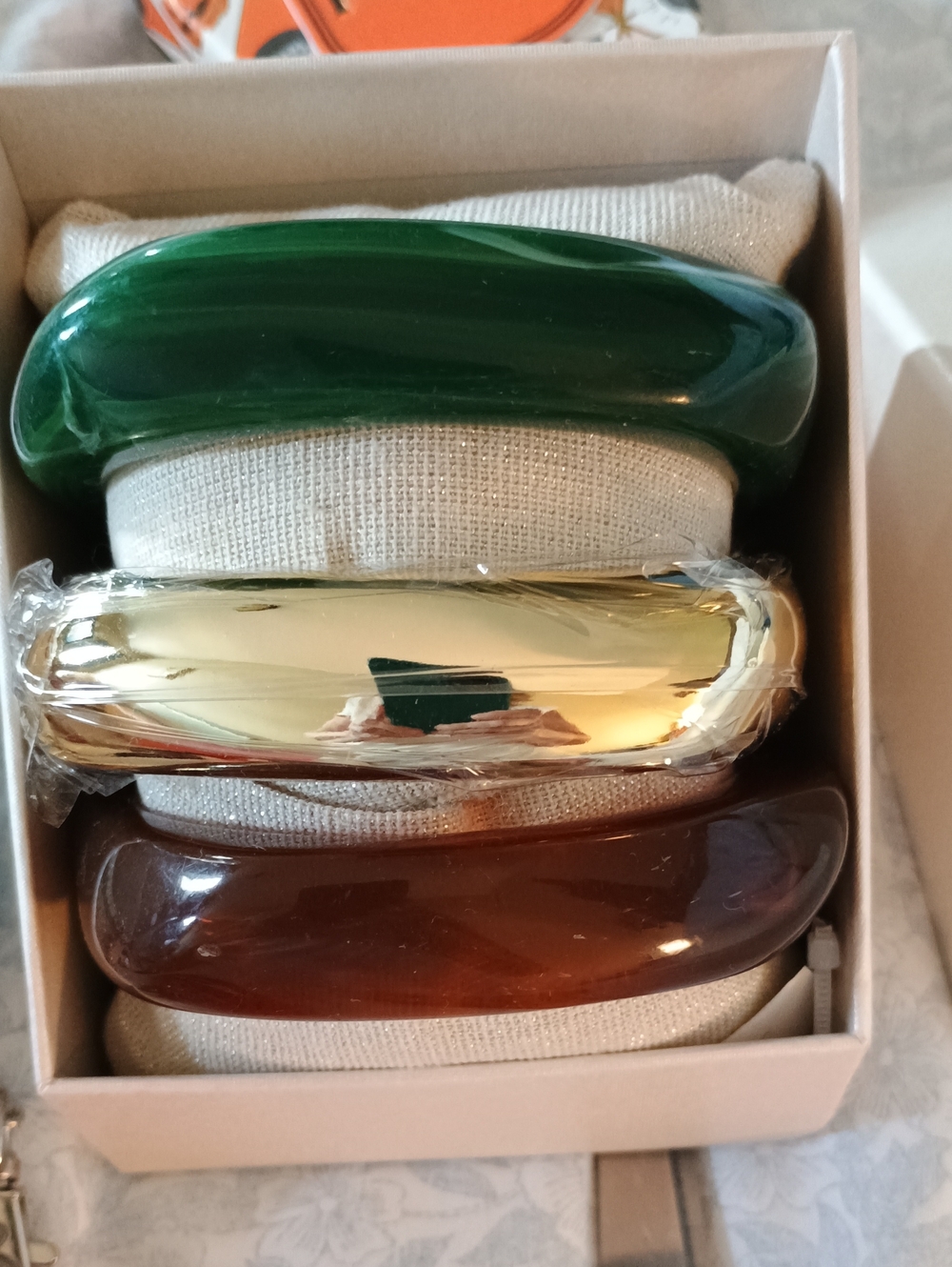 Stackable Women’s Bracelet Set — Green, Gold & Brown